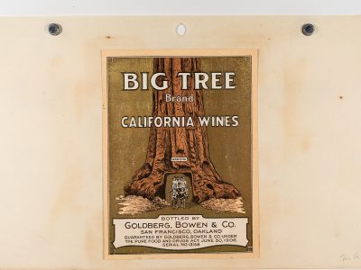 A label for Big Tree Brand California wines